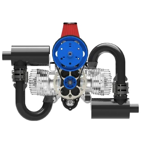 Hot Sales DLE200 Power Umbrella Gasoline Engine Dual Cylinder Two Stroke Natural Air Cooled Star High Efficiency Stability UAV